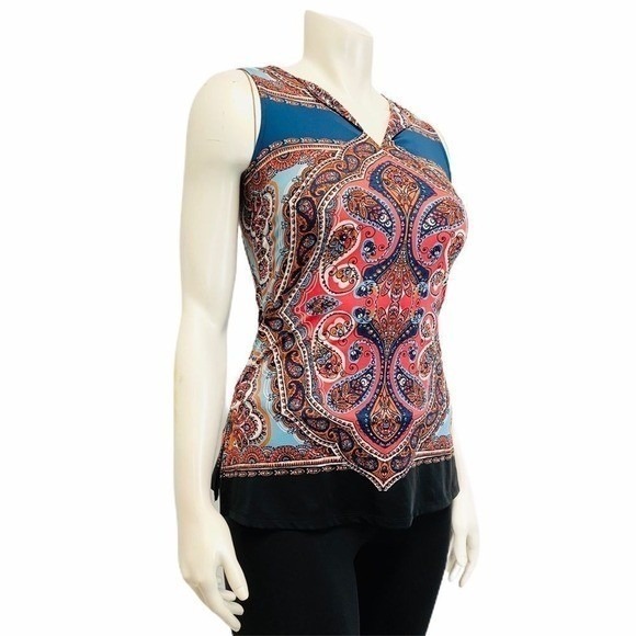Inc International Concept Paisley Sleeveless Top - Picture 3 of 6